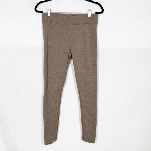 WOOLX Stella Cold Weather Wool Blend Leggings Brown Tan - Picture 2 of 8